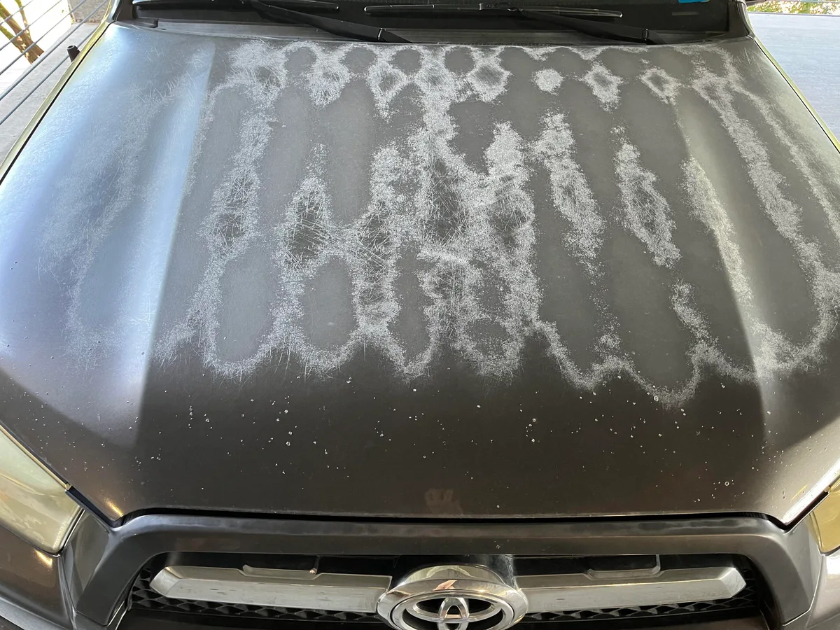 water spots on white car paint