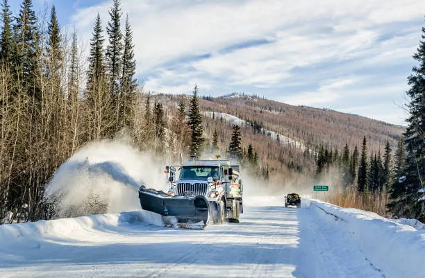 winter driving Alaska highway