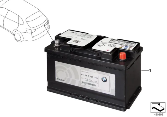 2020 BMW X5 auxiliary battery bay