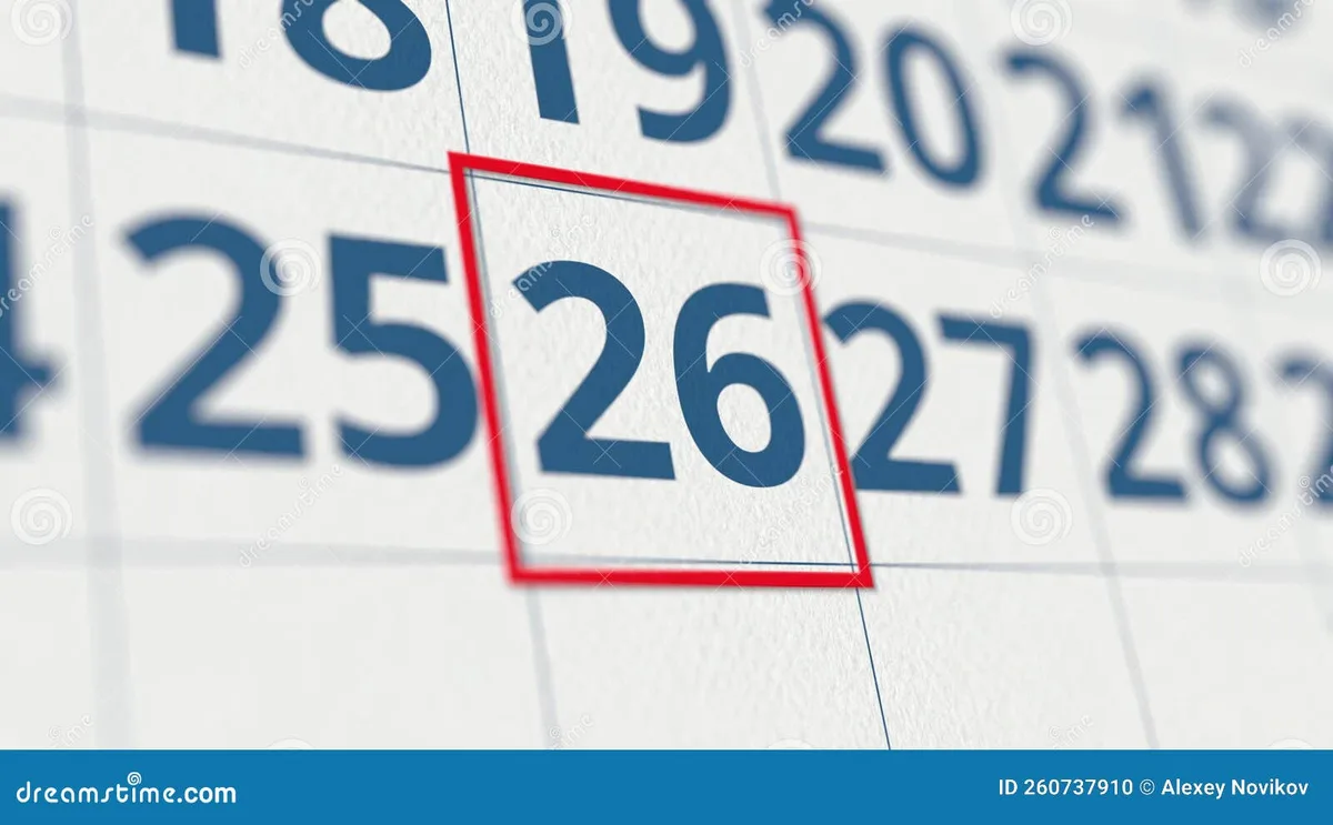26 month deadline calendar