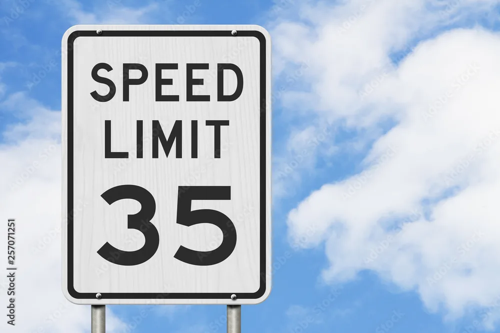 35 mph speed limit sign