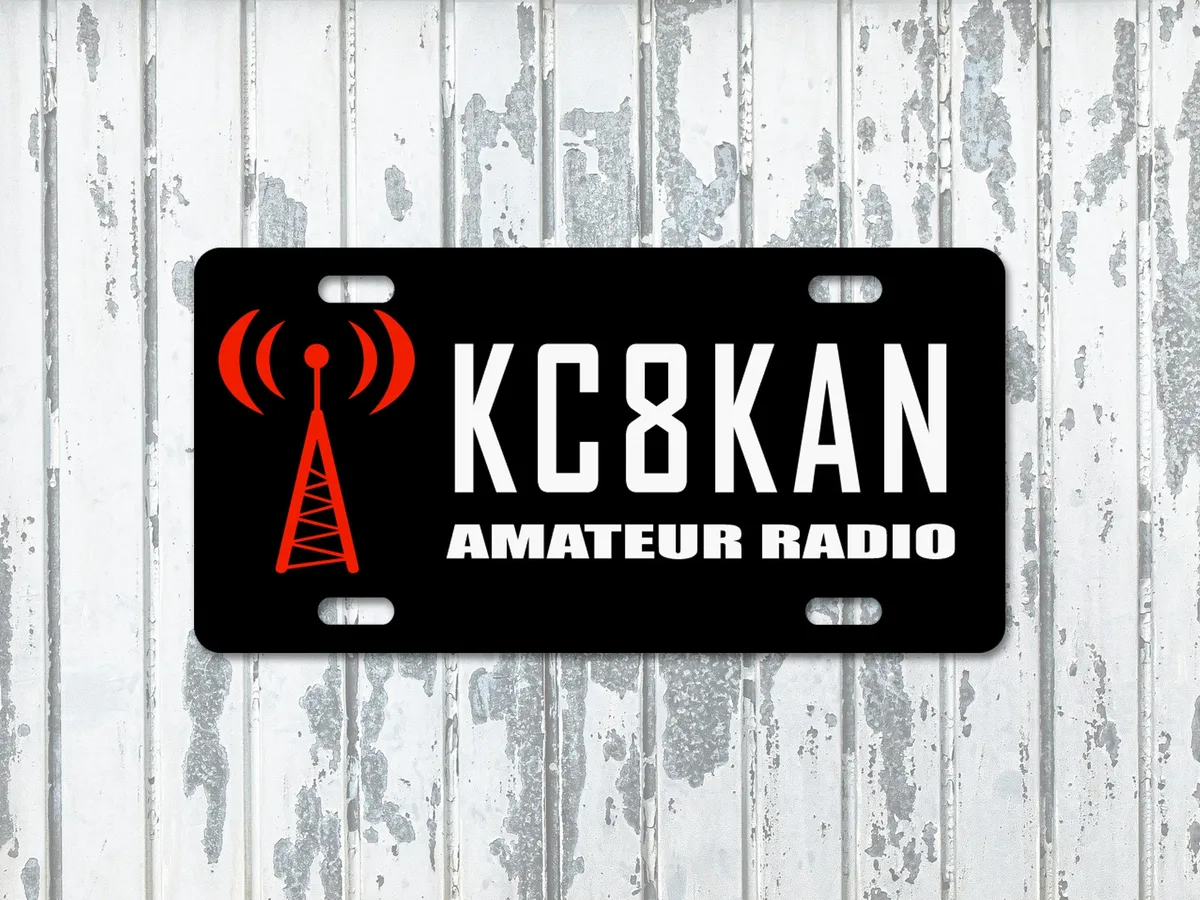 amateur radio call sign on license plate