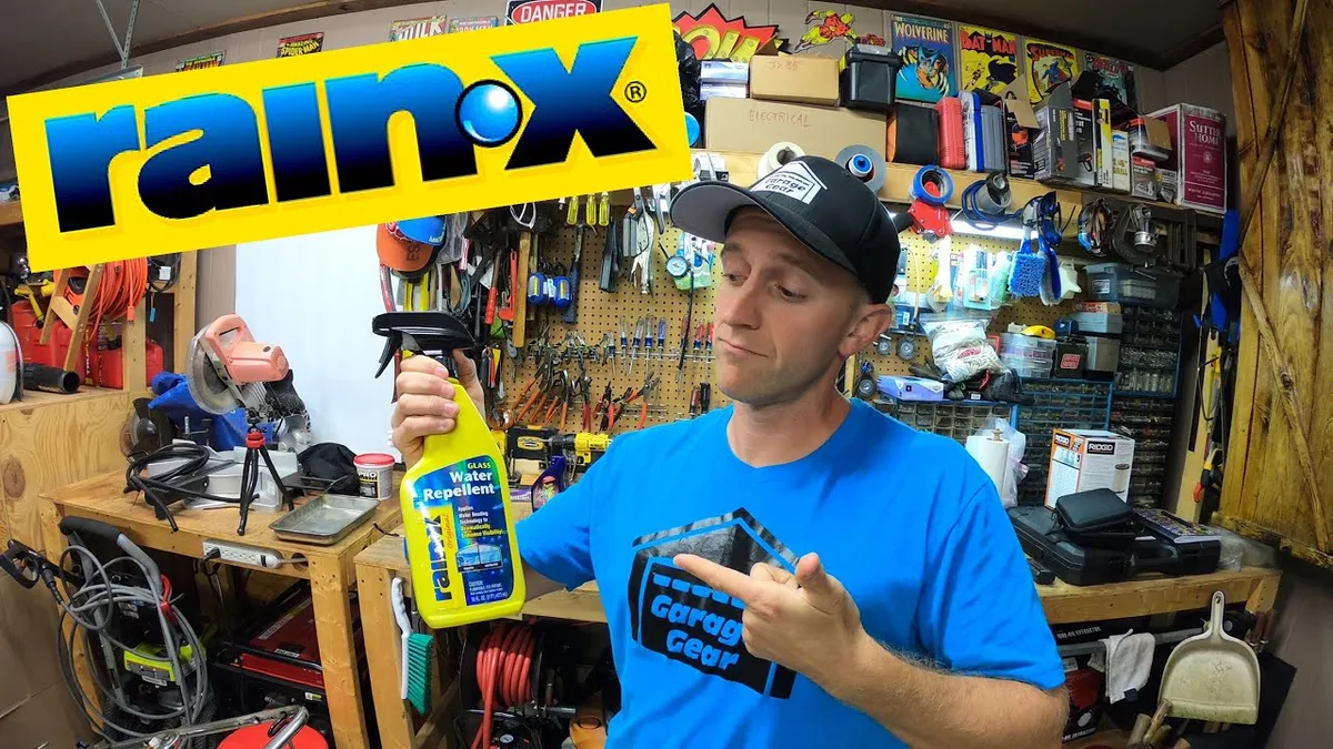 applying Aquapel to windshield