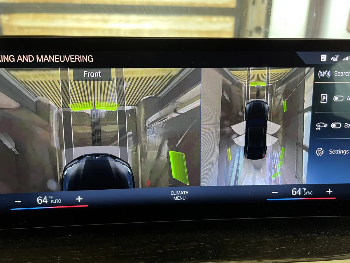 BMW Car Wash Mode menu selection