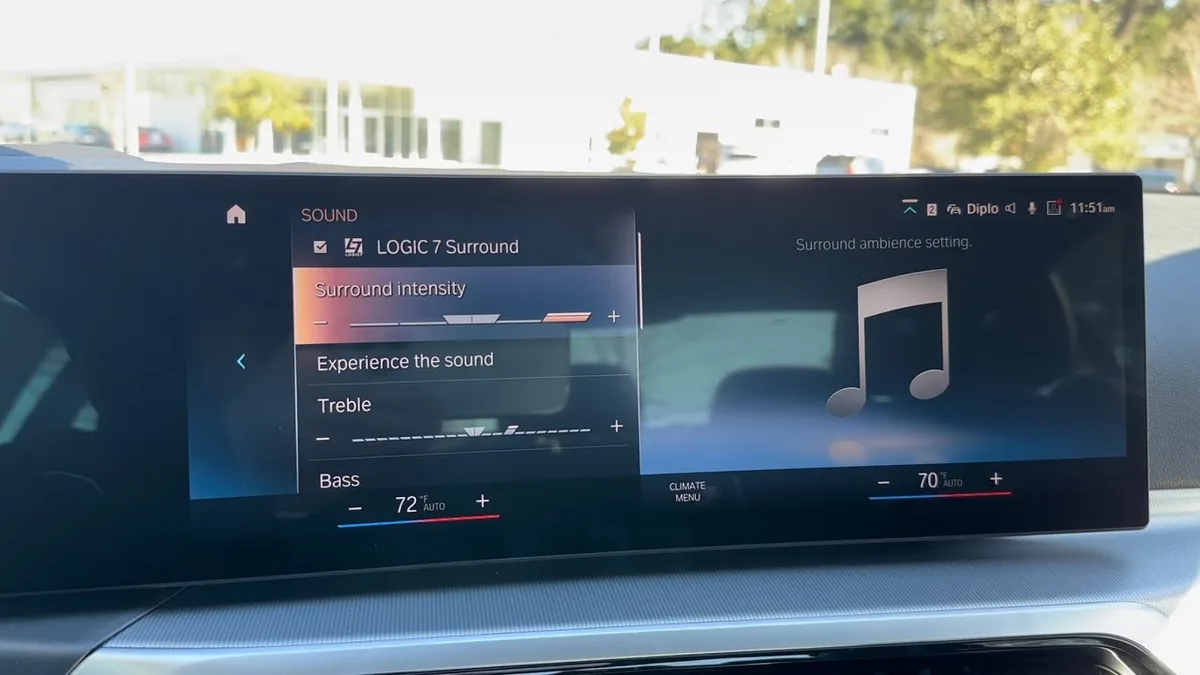BMW X3 iDrive menu