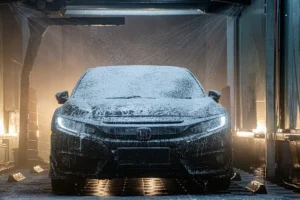 brushless car wash with ceramic coated car