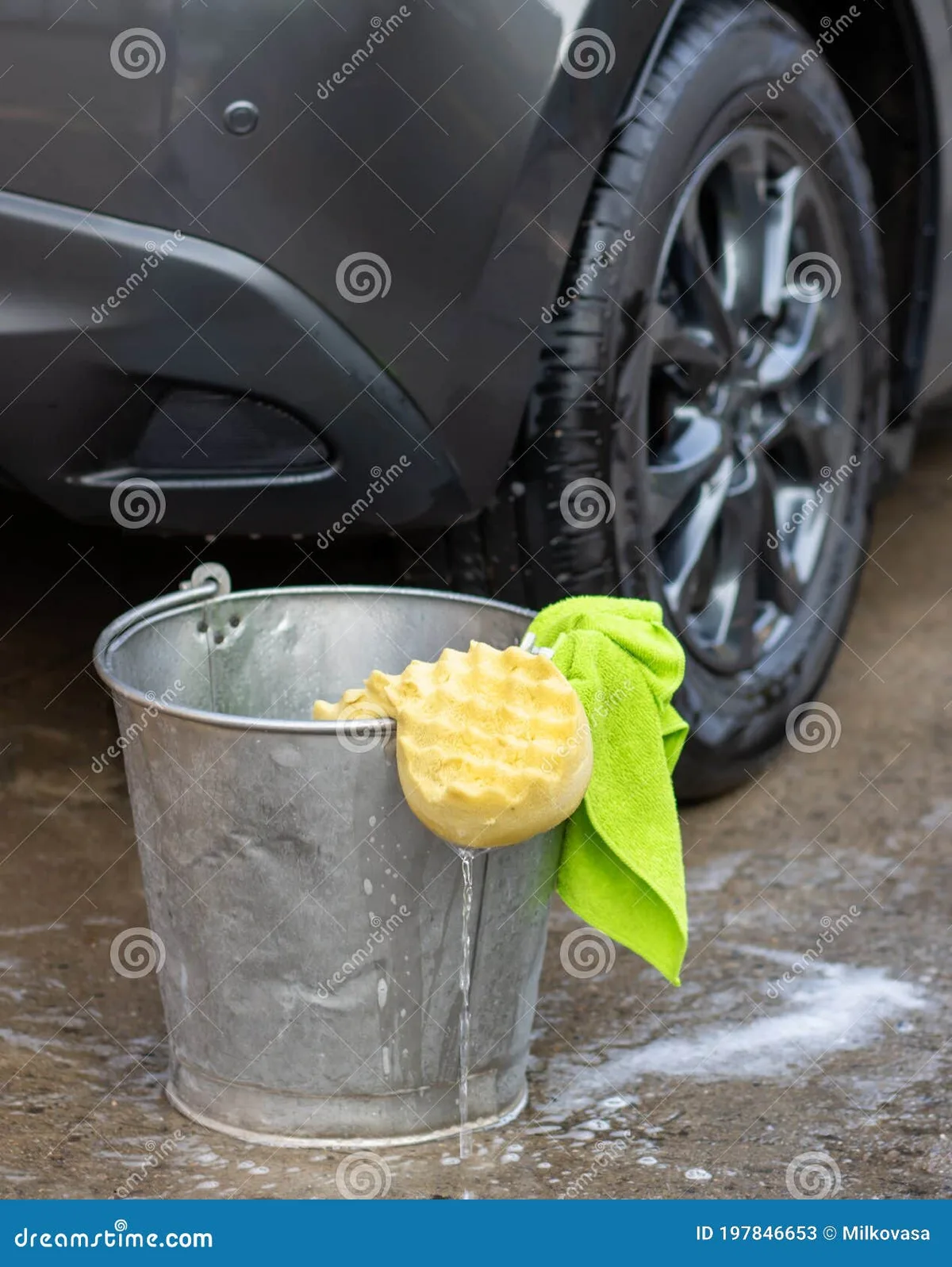 bucket and sponge car wash