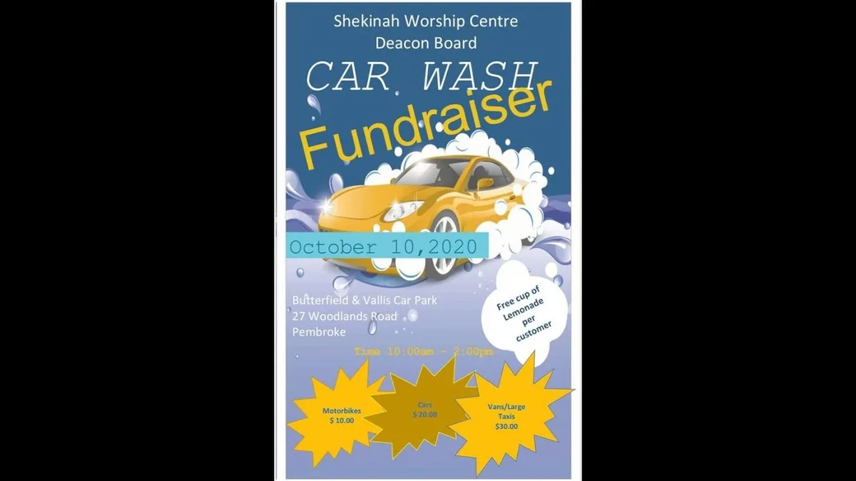car wash fundraiser pricing sign