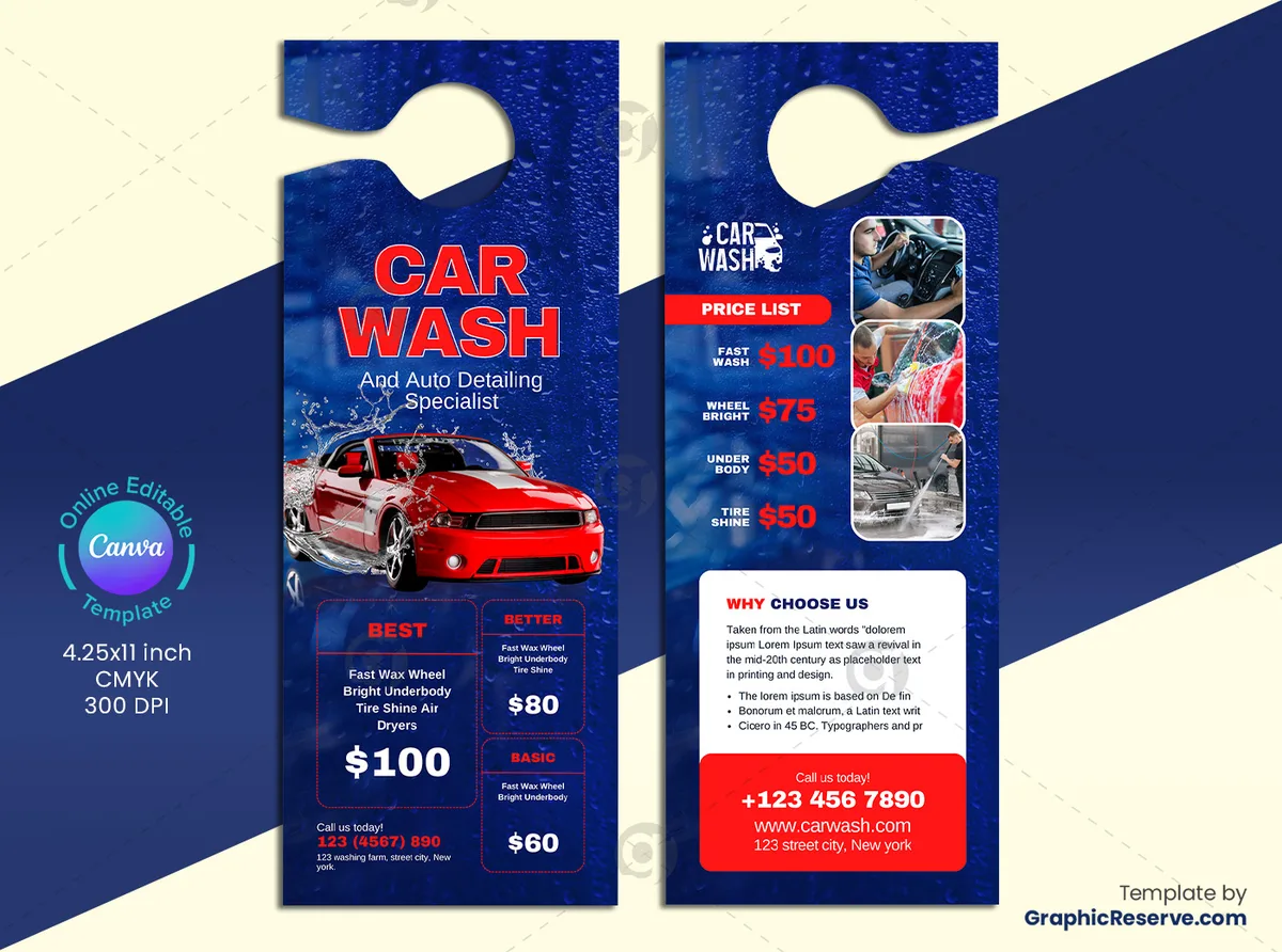 car wash pricing sign