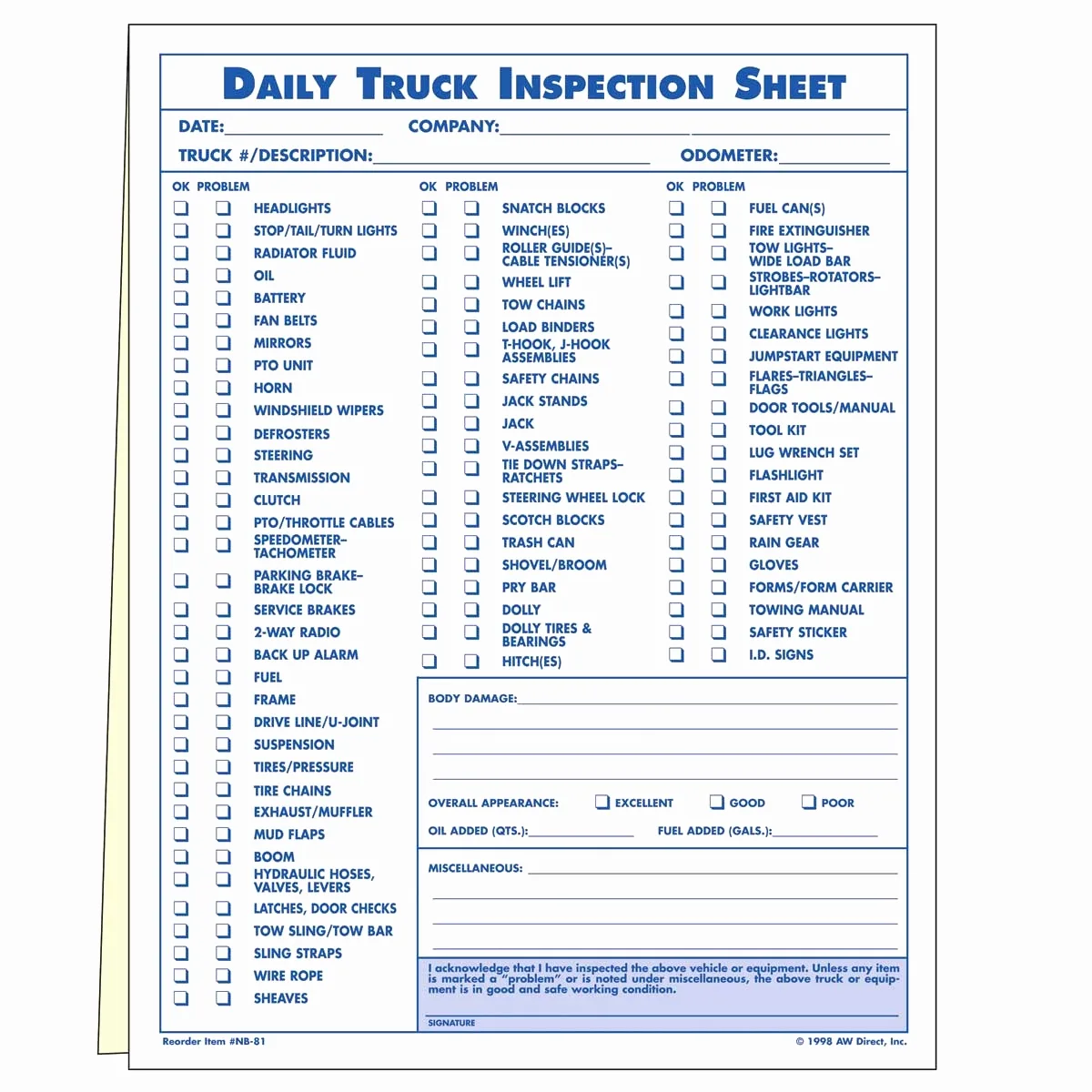 CDL skills test pre-trip inspection