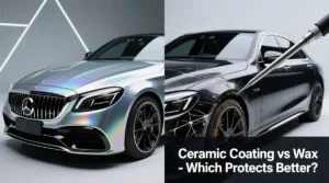 ceramic wax on car at automatic car wash