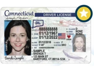 Connecticut REAL ID star marking on license