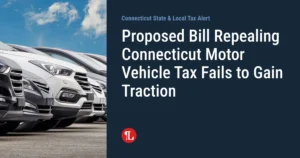 Connecticut supplemental motor vehicle tax bill for mid-year registrations