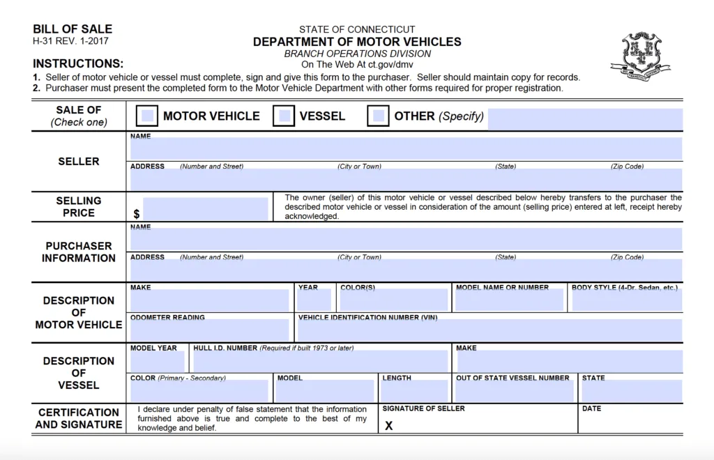 CT DMV Non-Use Form AU-389