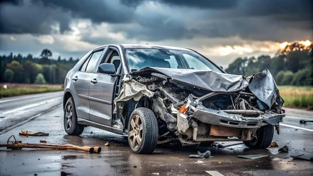 damaged cars after collision