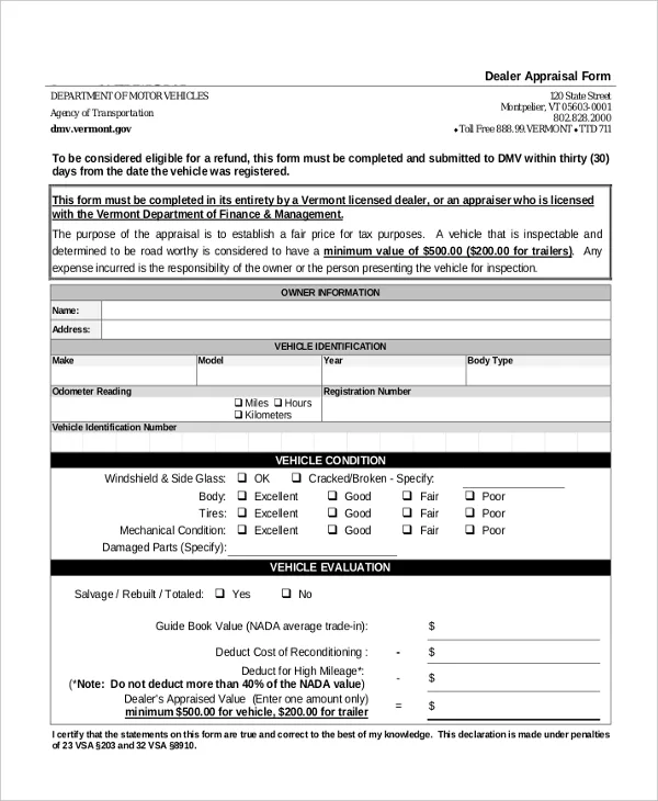 Delaware car dealership document fee paperwork