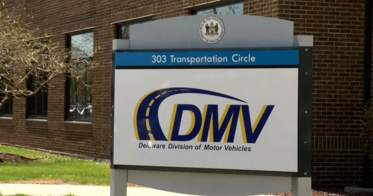 Delaware DMV field office entrance sign
