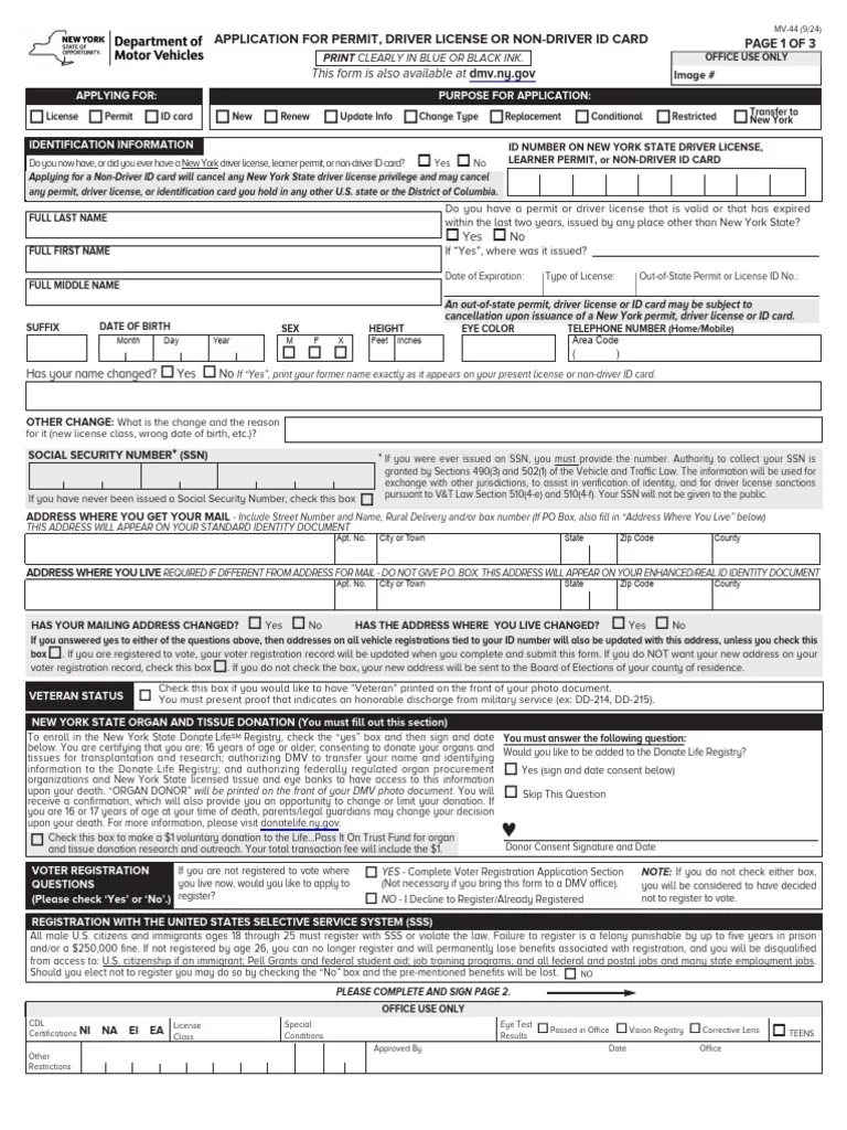 Delaware driver's license with voter registration option