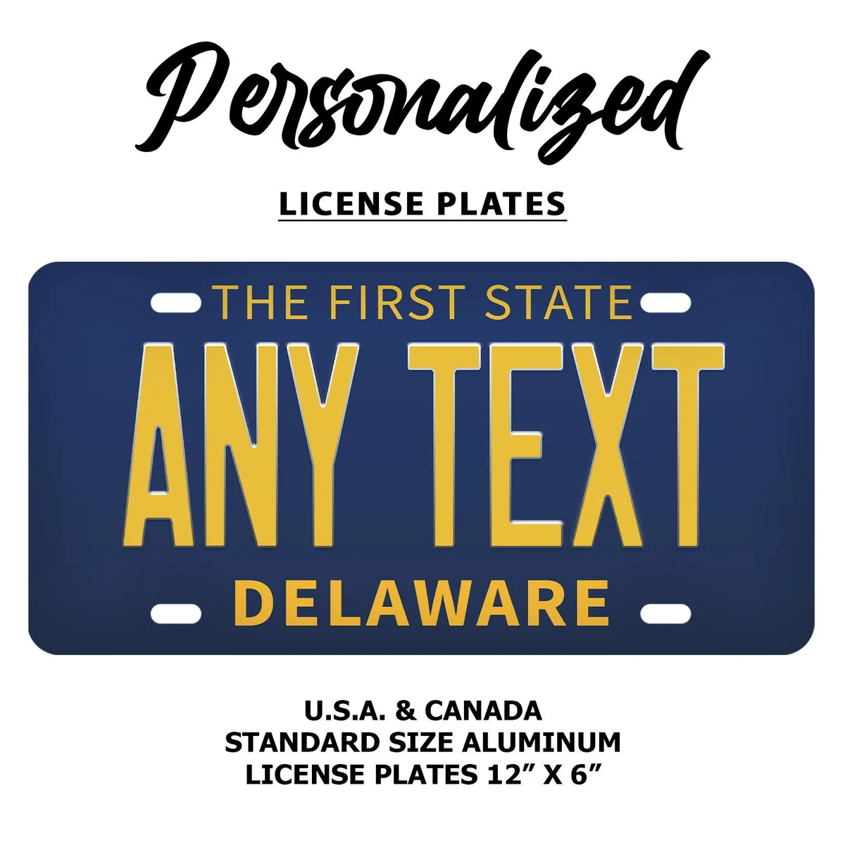 Delaware license plate notary stamp