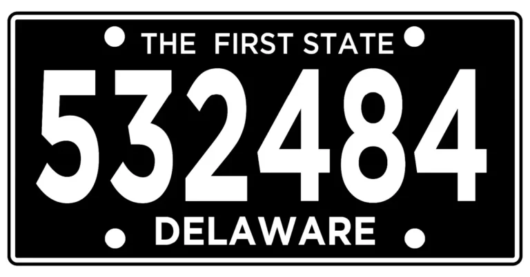 Delaware low-digit license plate