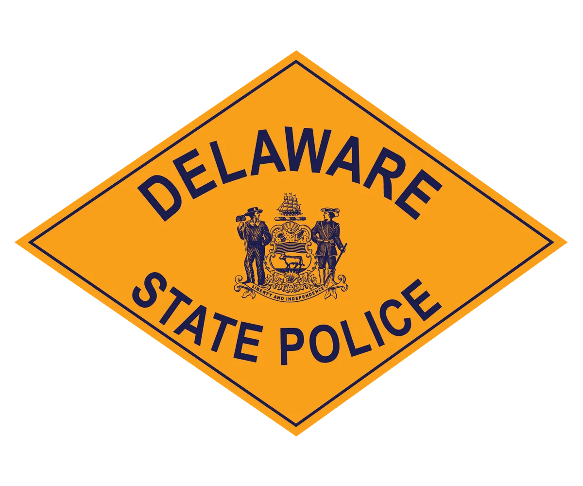 Delaware State Police traffic stop for plate violation