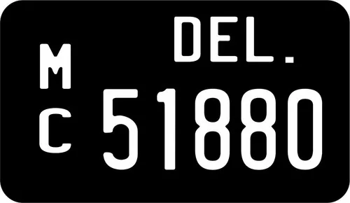 Delaware vanity license plate example