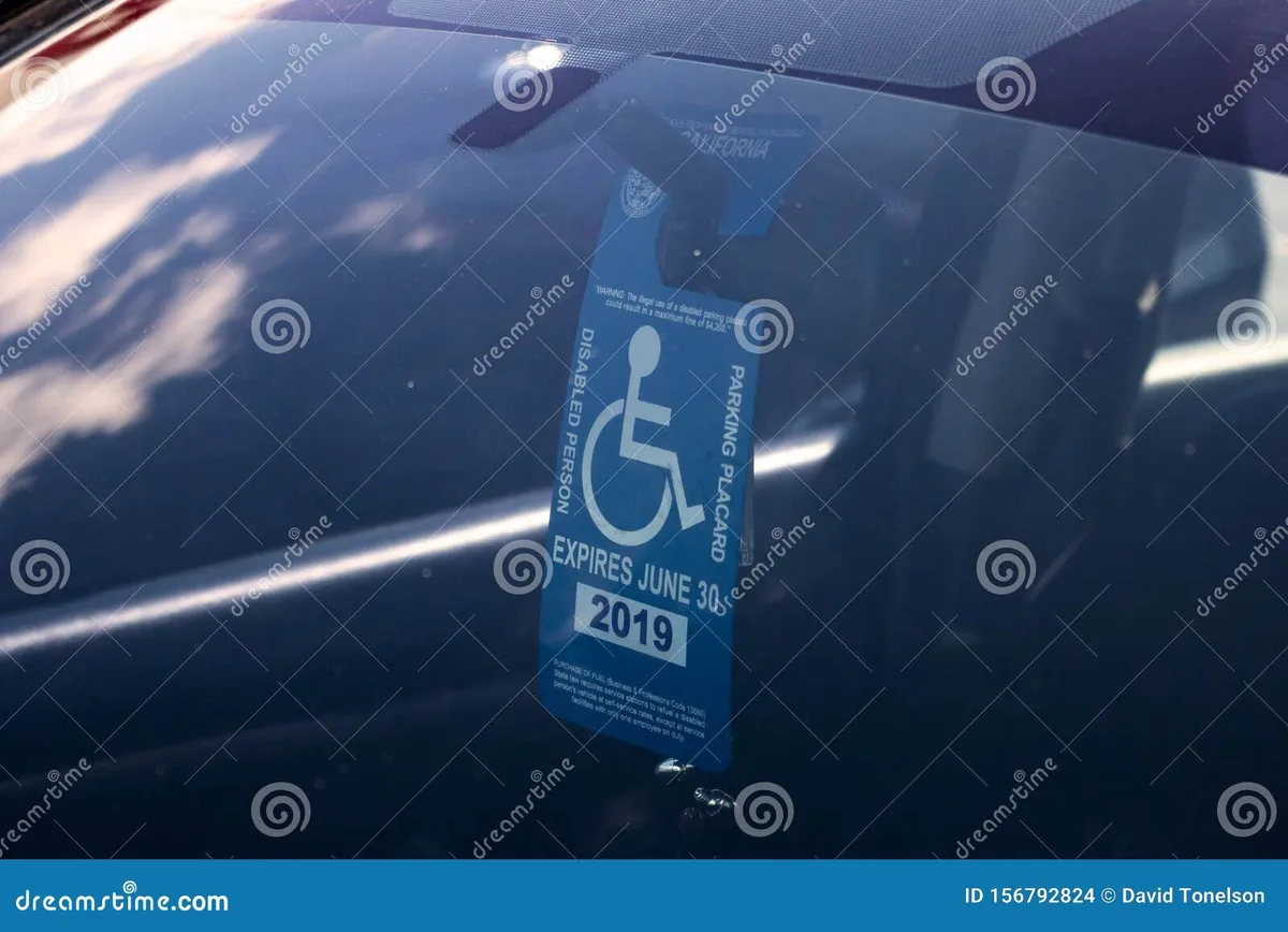 disabled parking placard display