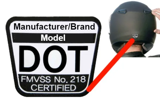 DOT-approved helmet label