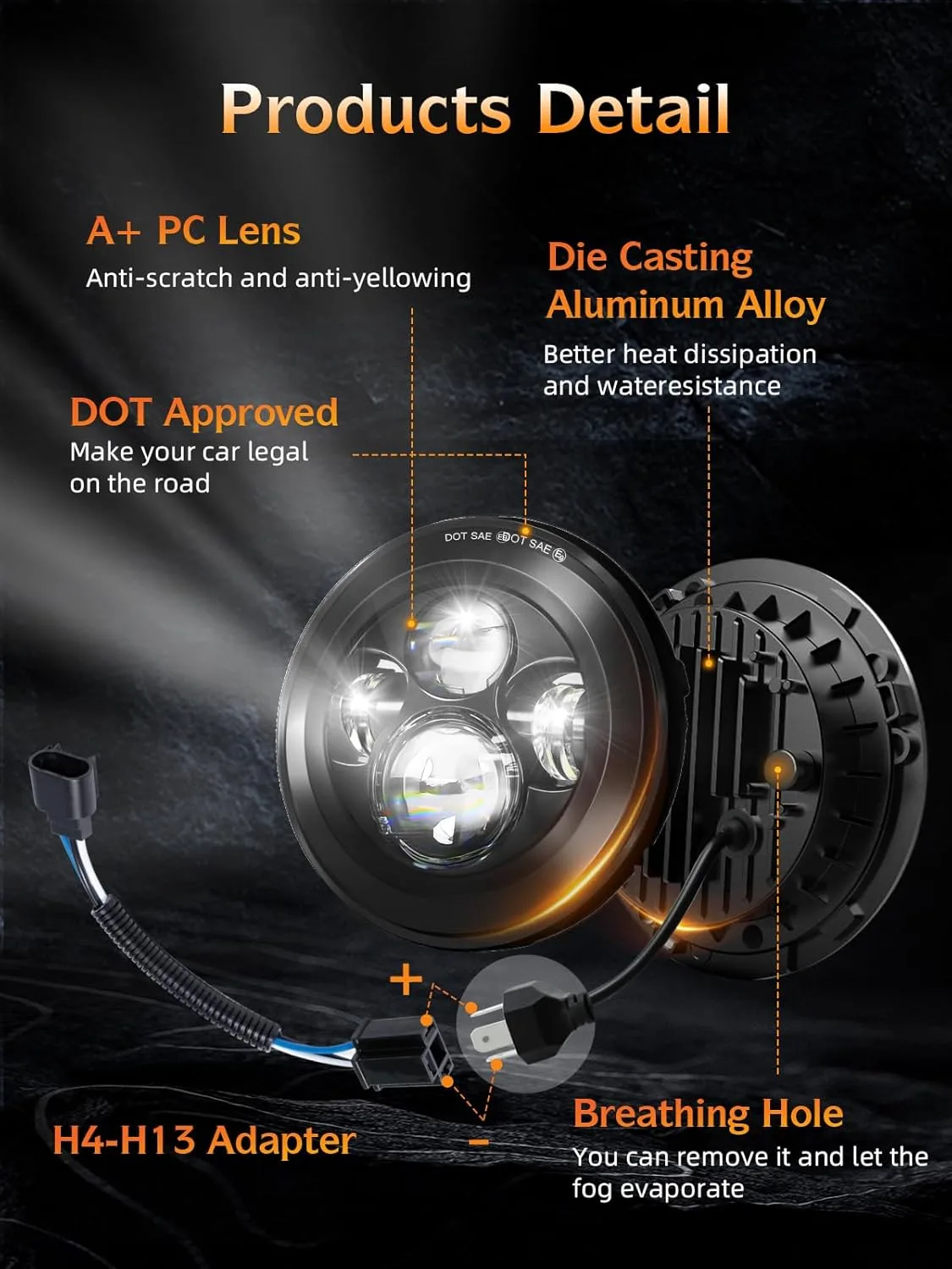DOT-compliant headlights