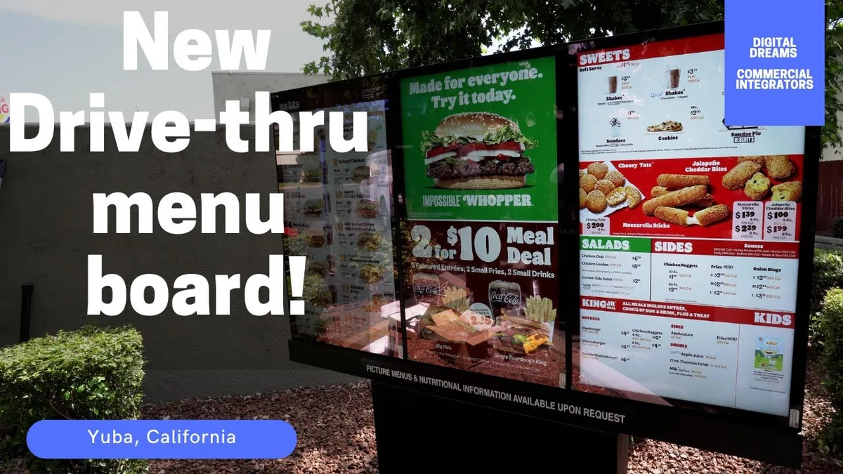 drive-thru speaker and menu board