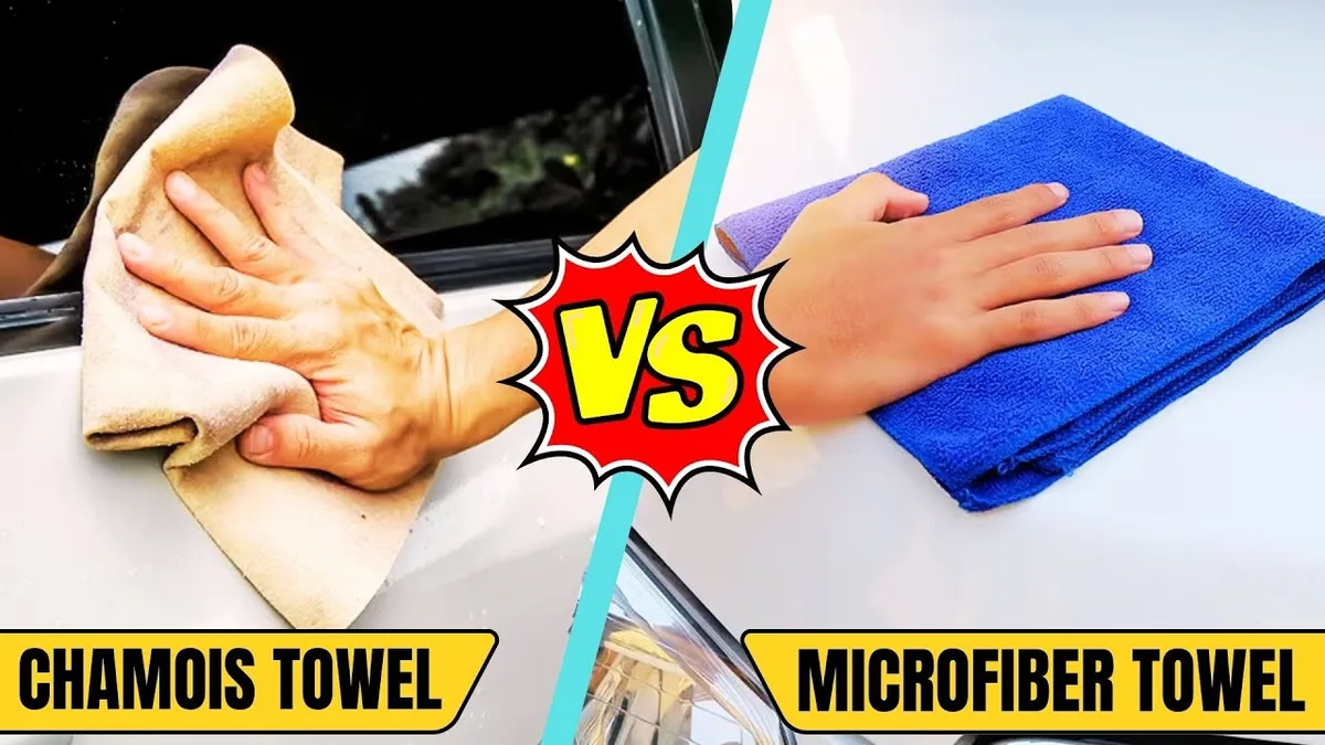 drying car with microfiber towel