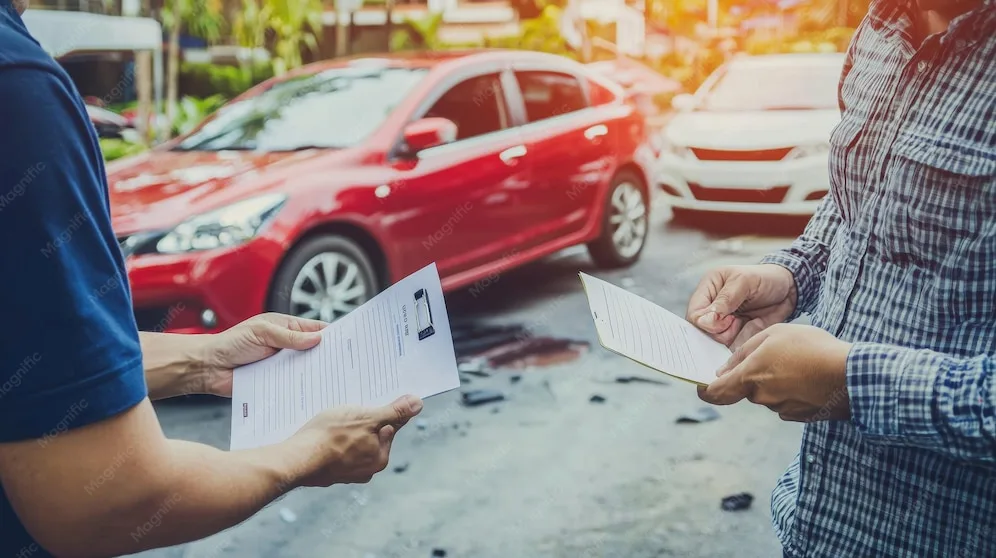 exchanging insurance after car accident