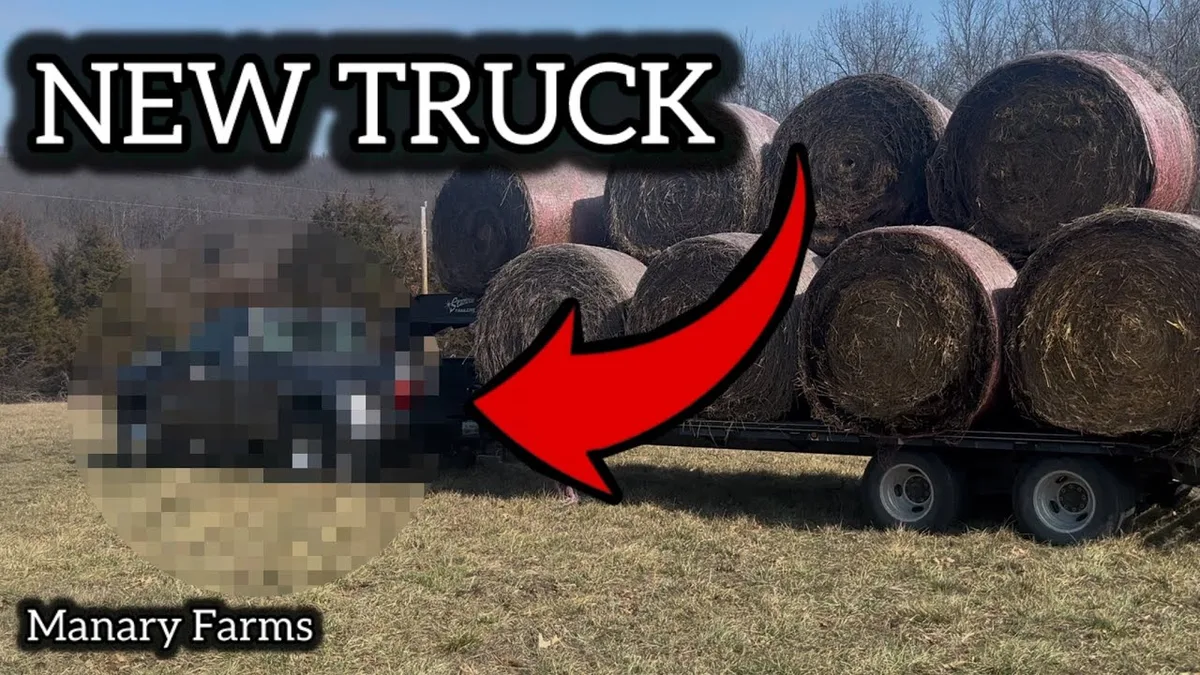 Farm truck hauling hay in rural Massachusetts