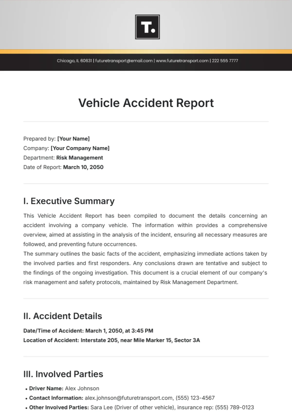 filing driver crash report SR 1050 when police don't come