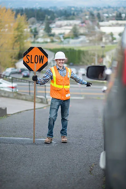 flagger in work zone