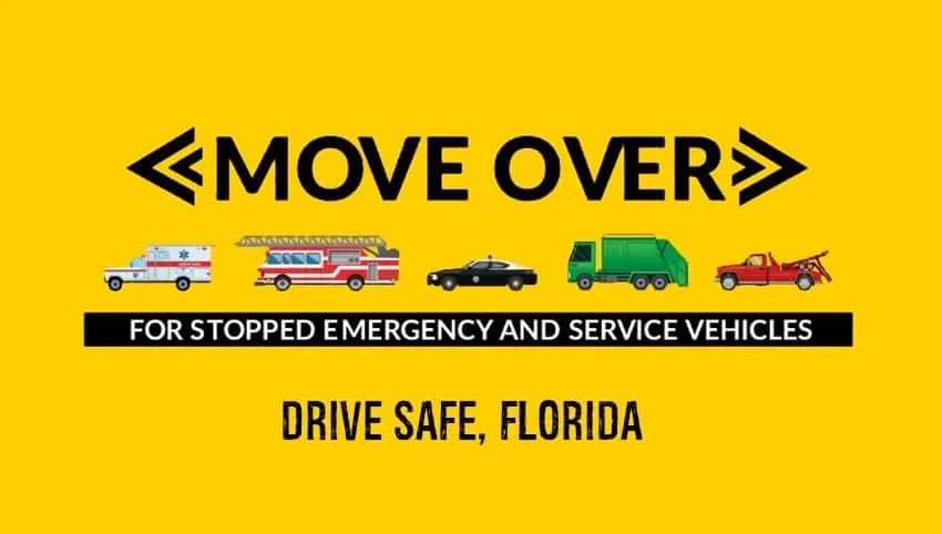 Florida Move Over law decision flowchart