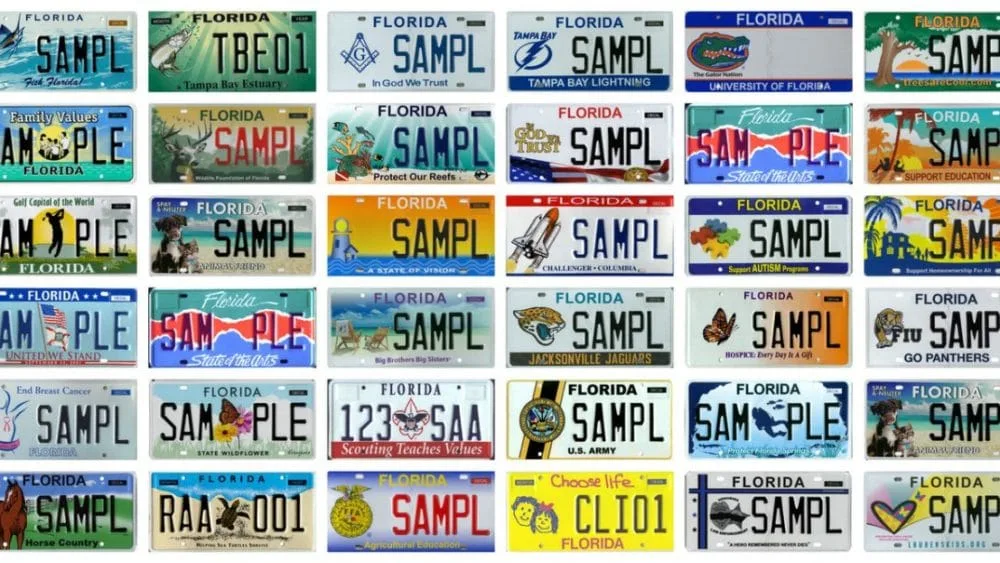 Florida specialty license plate types