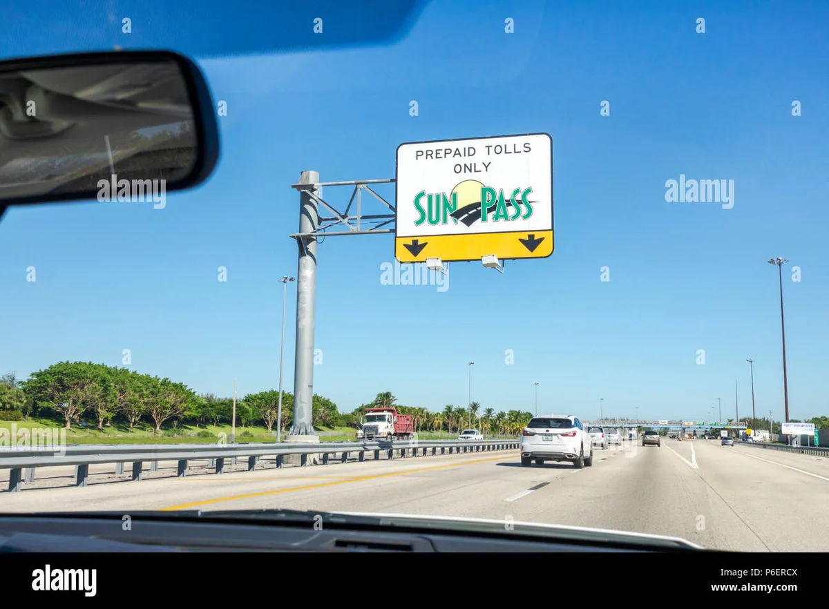 Florida toll road SunPass lane sign