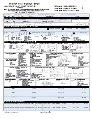 Florida traffic accident report form