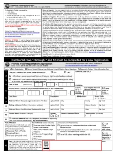 Florida voter registration through motor vehicle division online portal