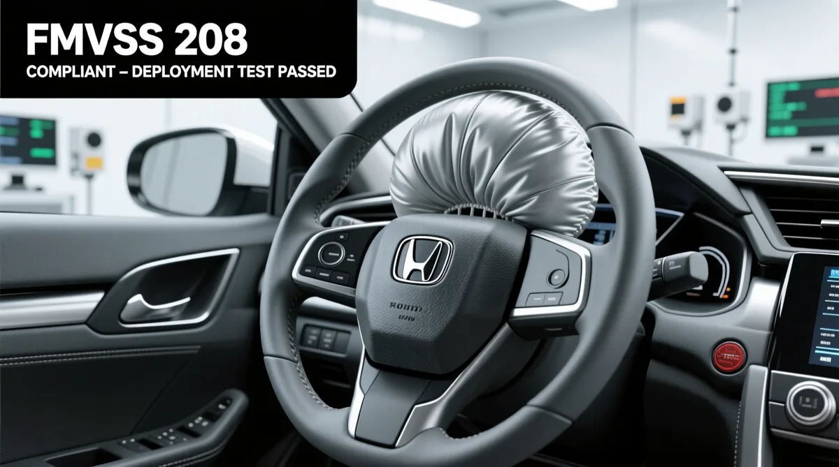 FMVSS 208 steering wheel airbag compliance