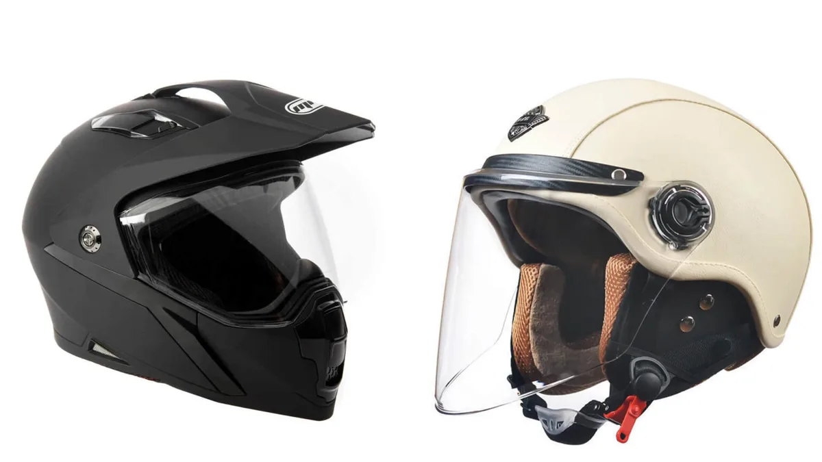 full-face vs open-face motorcycle helmets