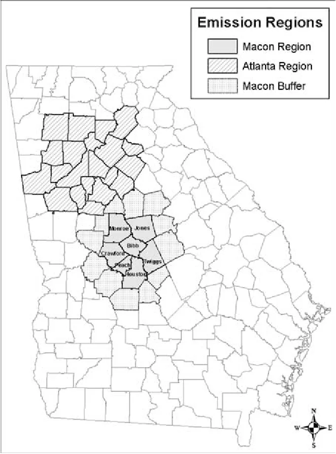 Georgia county map emissions testing areas