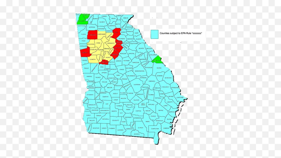 Georgia emissions testing counties map