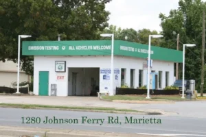 Georgia emissions testing station sign