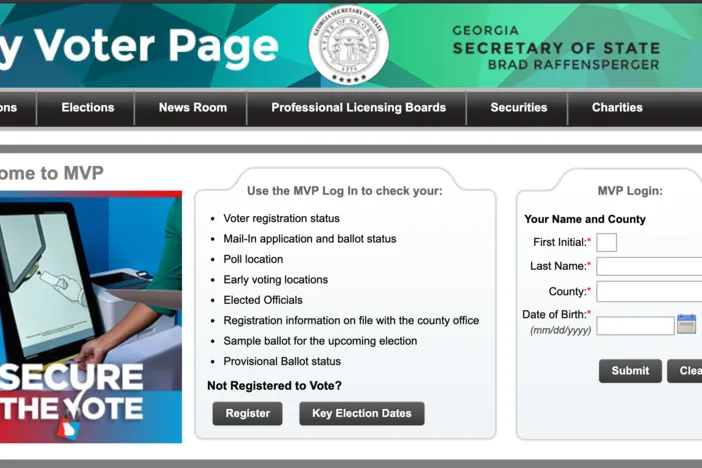 Georgia My Voter Page screenshot