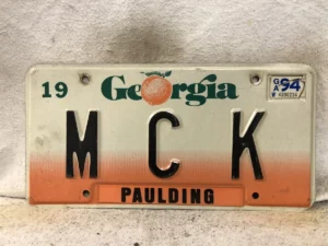 Georgia personalized license plate availability and character restrictions