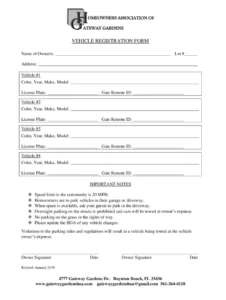 Georgia vehicle registration form with address section
