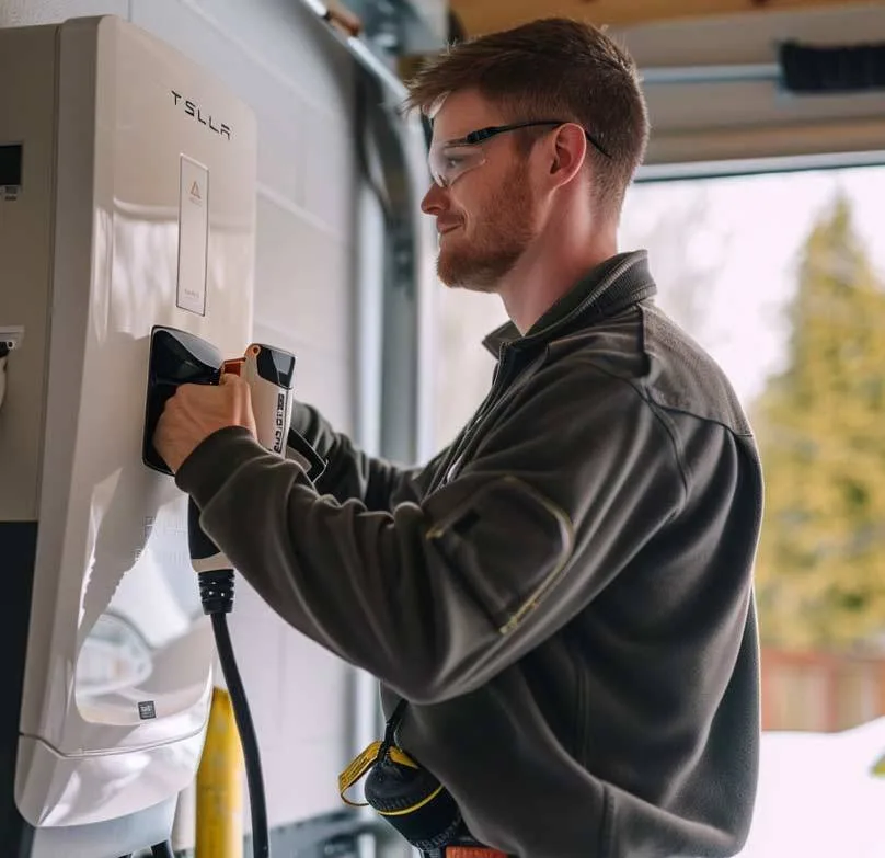 Hawaii EV home charging station with solar panels