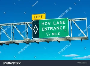 Hawaii HOV lane sign for electric vehicles